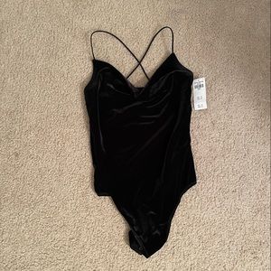 NWT velvet cowl neck body suit